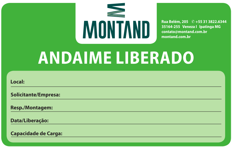 Placa de andaime liberado - Montand