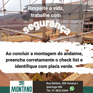 12 Ao concluir a montagem de andaime preencha o check list corretamente